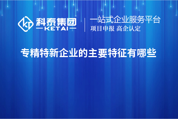 专精特新企业的主要特征有哪些