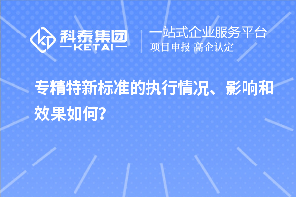 专精特新标准的执行情况、影响和效果如何？