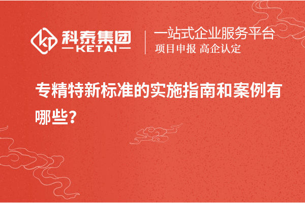 专精特新标准的实施指南和案例有哪些？