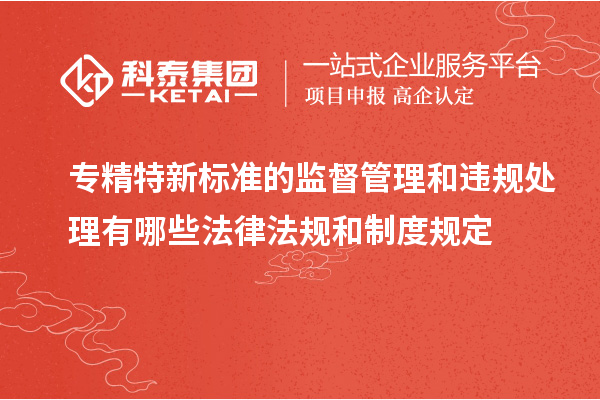 专精特新标准的监督管理和违规处理有哪些法律法规和制度规定