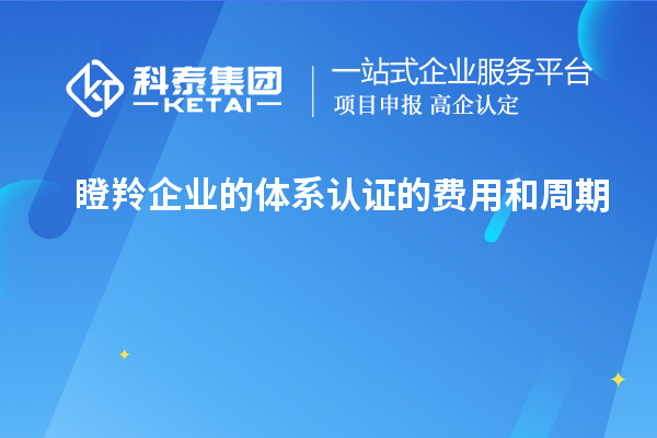 瞪羚企业的体系认证的费用和周期