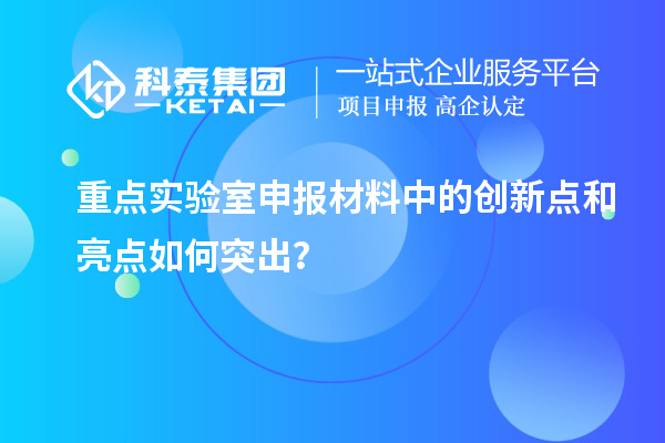 重点实验室申报材料中的创新点和亮点如何突出？