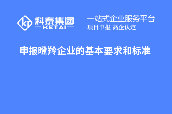 申报瞪羚企业的基本要求和标准