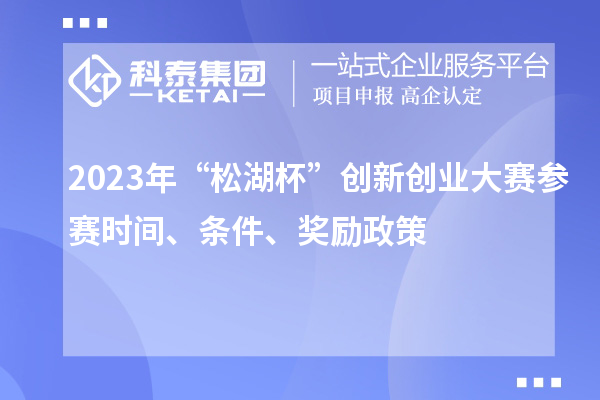 2023年“松湖杯”创新创业大赛参赛时间、条件、奖励政策