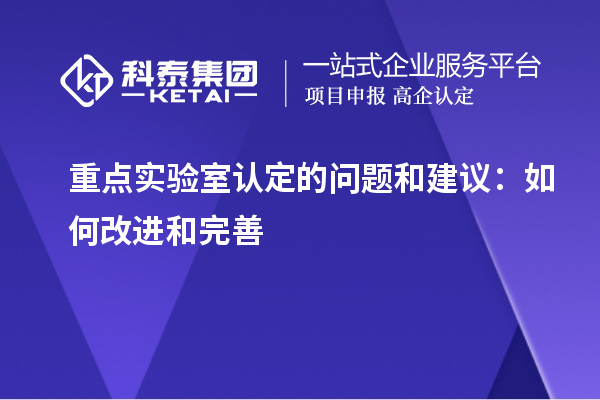 重点实验室认定的问题和建议：如何改进和完善