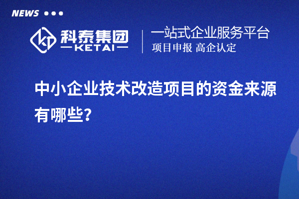 中小企业技术改造项目的资金来源有哪些？