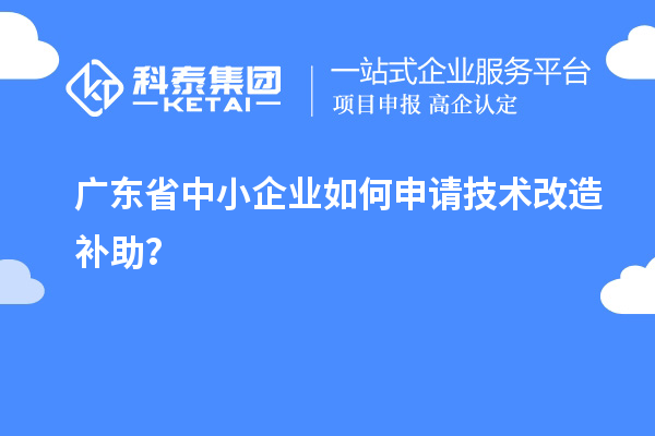 广东省中小企业如何申请技术改造补助？