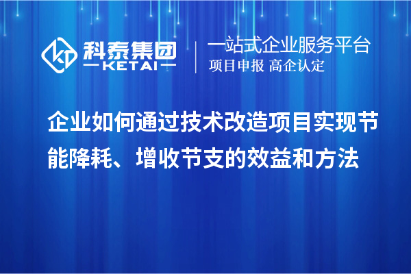 企业如何通过技术改造项目实现节能降耗、增收节支的效益和方法