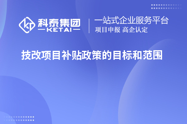 技改项目补贴政策的目标和范围