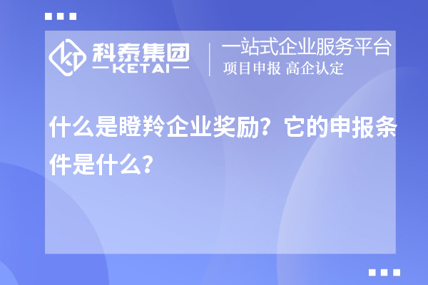 什么是瞪羚企业奖励？它的申报条件是什么？