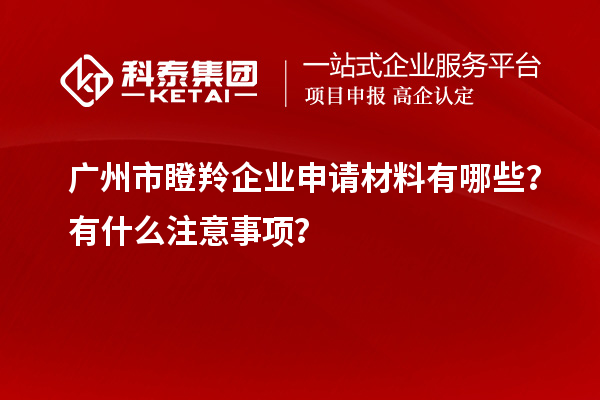 广州市瞪羚企业申请材料有哪些？有什么注意事项？