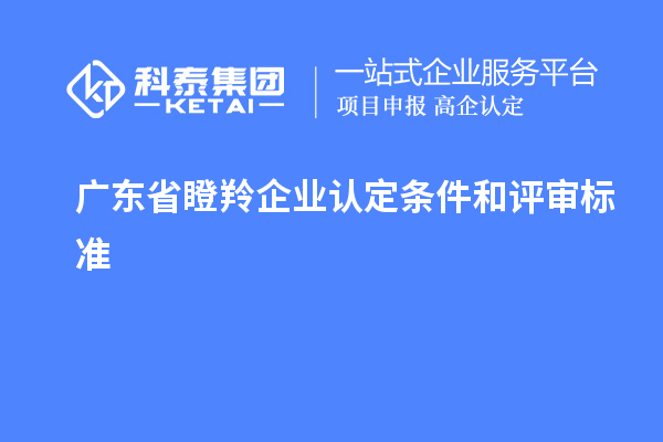 广东省瞪羚企业认定条件和评审标准