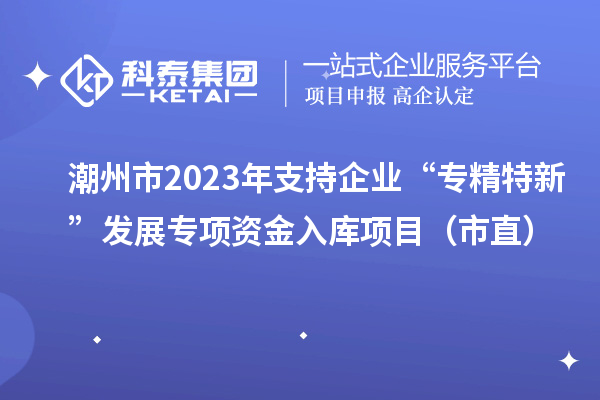 潮州市2023年支持企业“专精特新”发展专项资金入库项目（市直）