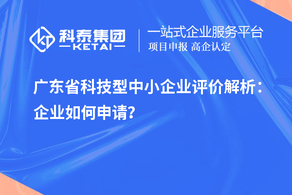 广东省科技型中小企业评价解析：企业如何申请？