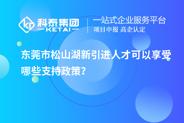 东莞市松山湖新引进人才可以享受哪些支持政策？