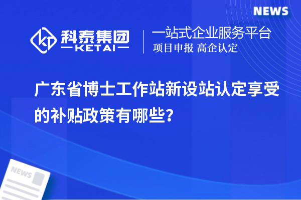 广东省博士工作站新设站认定享受的补贴政策有哪些？