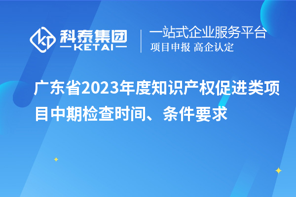 广东省2023年度知识产权促进类项目中期检查时间、条件要求