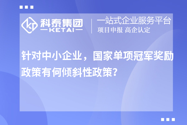 针对中小企业，国家单项冠军奖励政策有何倾斜性政策？