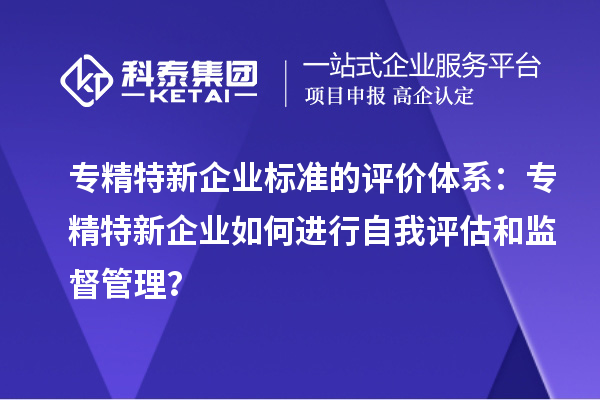 专精特新企业标准的评价体系：专精特新企业如何进行自我评估和监督管理？