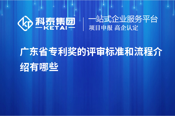 广东省专利奖的评审标准和流程介绍有哪些