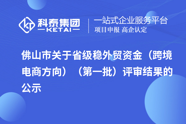 佛山市关于省级稳外贸资金（跨境电商方向）（第一批）评审结果的公示