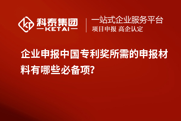 企业申报中国专利奖所需的申报材料有哪些必备项？