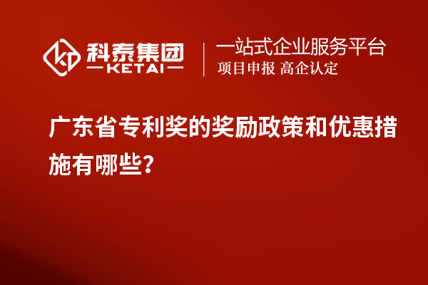 广东省专利奖的奖励政策和优惠措施有哪些？