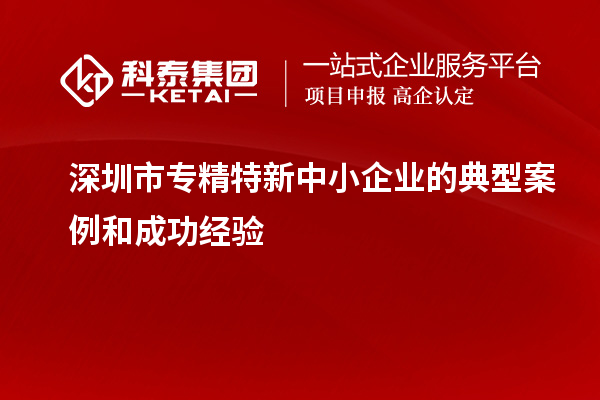 深圳市专精特新中小企业的典型案例和成功经验