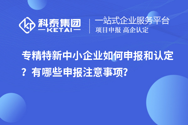 专精特新中小企业如何申报和认定？有哪些申报注意事项？