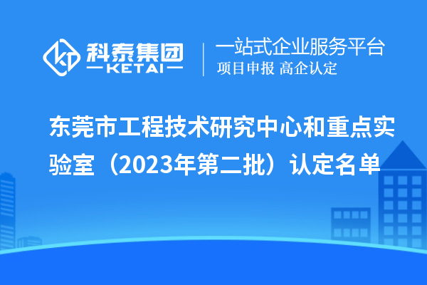 东莞市工程技术研究中心和重点实验室（2023年第二批）认定名单