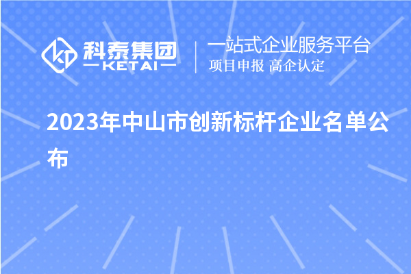 2023年中山市创新标杆企业名单公布