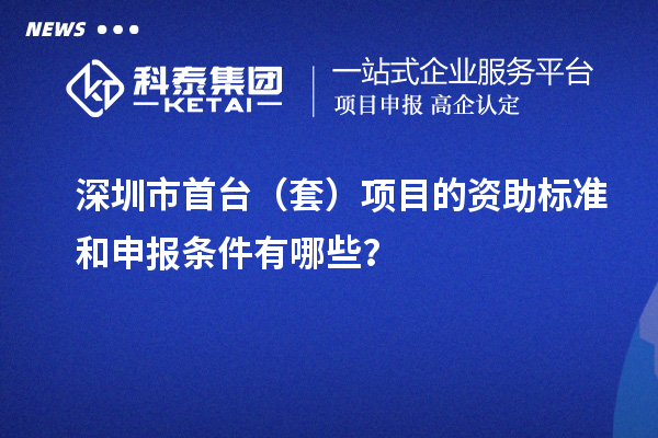 深圳市首台（套）项目的资助标准和申报条件有哪些？