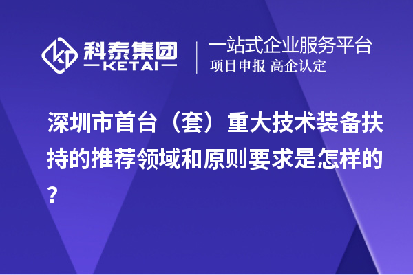 深圳市首台（套）重大技术装备扶持的推荐领域和原则要求是怎样的？