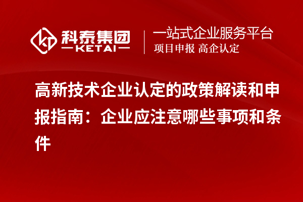 
的政策解读和申报指南：企业应注意哪些事项和条件