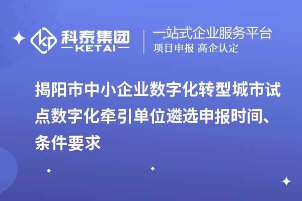 揭阳市中小企业数字化转型城市试点数字化牵引单位遴选申报时间、条件要求