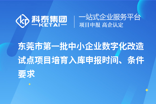 东莞市第一批中小企业数字化改造试点项目培育入库申报时间、条件要求