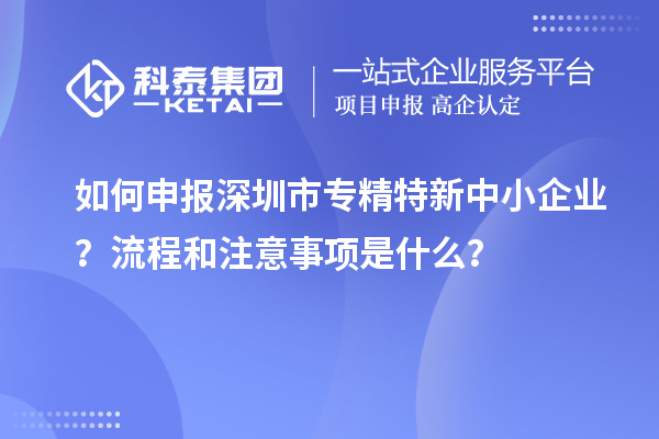 如何申报深圳市专精特新中小企业？流程和注意事项是什么？