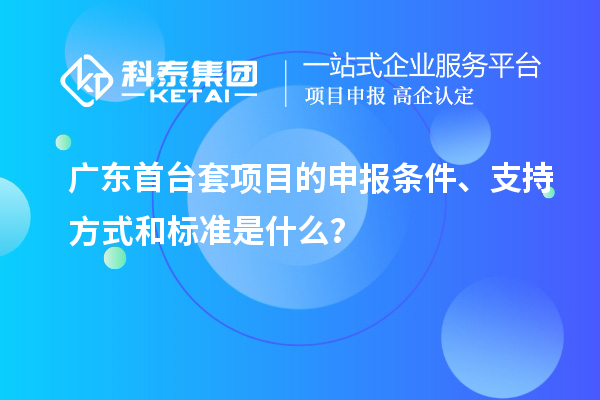 广东首台套项目的申报条件、支持方式和标准是什么？