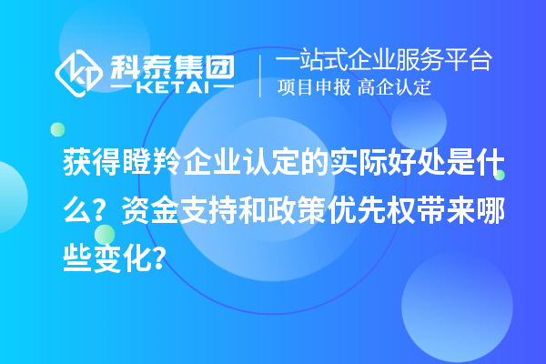 获得瞪羚企业认定的实际好处是什么？资金支持和政策优先权带来哪些变化？