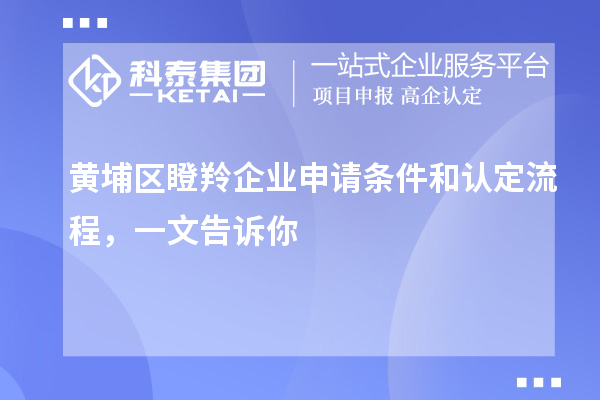 黄埔区瞪羚企业申请条件和认定流程，一文告诉你