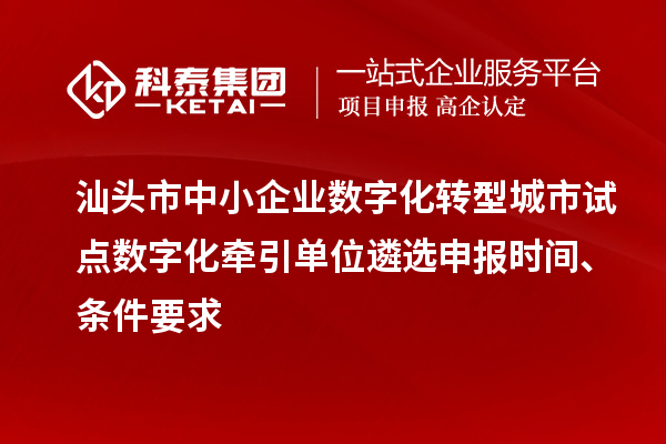 汕头市中小企业数字化转型城市试点数字化牵引单位遴选申报时间、条件要求