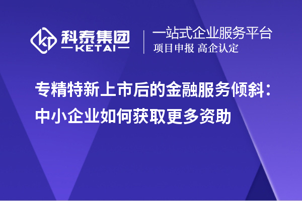 专精特新上市后的金融服务倾斜：中小企业如何获取更多资助