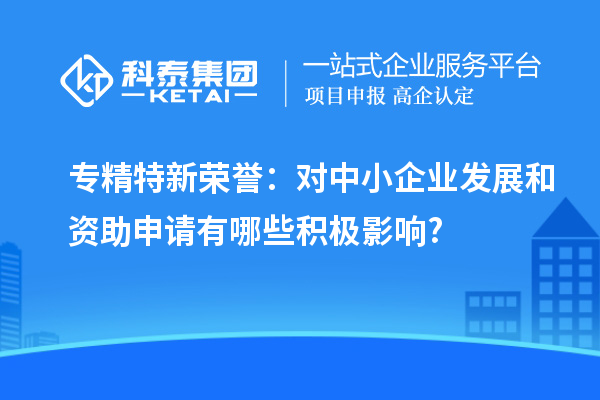 专精特新荣誉：对中小企业发展和资助申请有哪些积极影响?