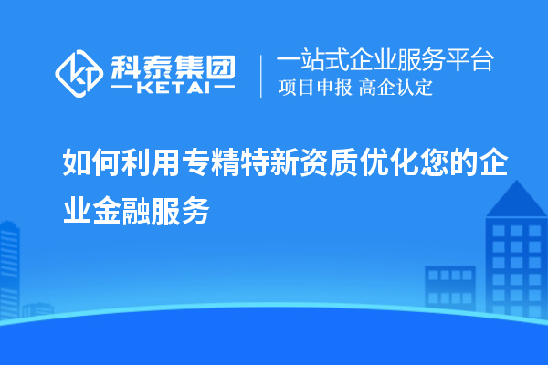 如何利用专精特新资质优化您的企业金融服务