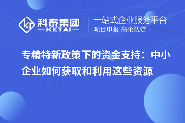 专精特新政策下的资金支持：中小企业如何获取和利用这些资源