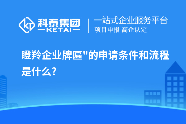 瞪羚企业牌匾的申请条件和流程是什么?