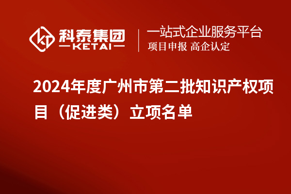 2024年度广州市第二批知识产权项目（促进类）立项名单