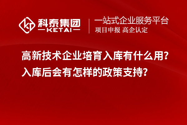 高新技术企业培育入库有什么用？入库后会有怎样的政策支持？