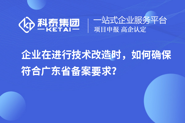 企业在进行技术改造时，如何确保符合广东省备案要求？