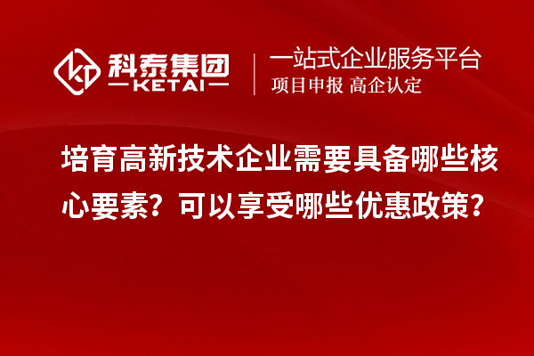 培育高新技术企业需要具备哪些核心要素？可以享受哪些优惠政策？